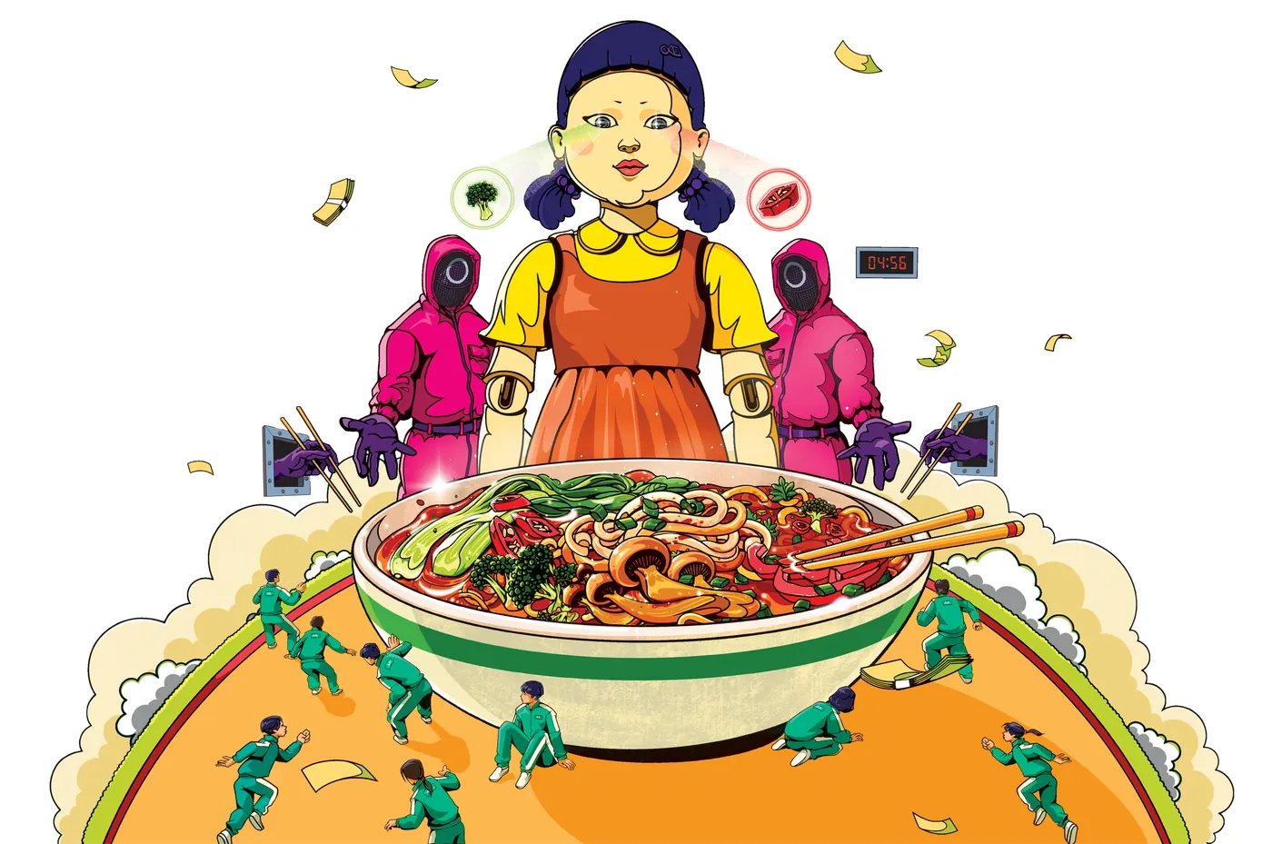 Illustration from the Knorr x Squid Game campaign